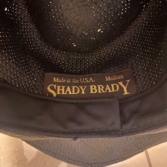 Shady Brady Unisex Black Raffia Straw Cowboy Hat Julia Chin Strap Size Medium - Picture 2 of 9